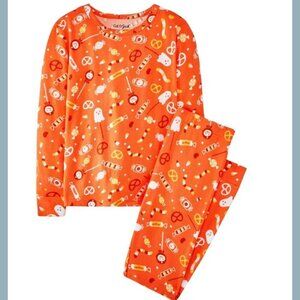 Cat & Jack Boys Unisex Size 10 Orange Halloween Pajamas